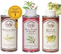 La Tourangelle - Lot de 3 Huiles Gourmandes : Huile de Noix, Huile de Noisette, Huile Vierge de Sésame. Idéales pour Vos Recettes de tous les Jours - 3 X 250ml , El empaque puede variar