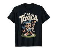 La Toxica Dibujo Animado Retro Divertido Estilo Latino Béisb Camiseta