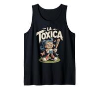 La Toxica Dibujo Animado Retro Divertido Estilo Latino Béisb Camiseta sin Mangas