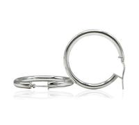 LA TRIADE STUDIO - Pendientes de aro de plata de ley 925 rodiada - Diseño elegante y de estilo atemporal., 30 mm, Plata de ley, Sin gemas.