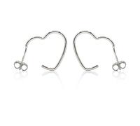LA TRIADE STUDIO - Pendientes de corazón de plata 925, un toque de luz y estilo para cada día, chapados en oro amarillo, oro rosa o rodio, elegantes, minimalistas y con encanto atemporal., 20 mm