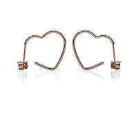LA TRIADE STUDIO - Pendientes de corazón de plata 925, un toque de luz y estilo para cada día, chapados en oro amarillo, oro rosa o rodio, elegantes, minimalistas y con encanto atemporal., 20 mm