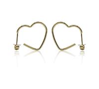 LA TRIADE STUDIO - Pendientes de corazón de plata 925, un toque de luz y estilo para cada día, chapados en oro amarillo, oro rosa o rodio, elegantes, minimalistas y con encanto atemporal., 20 mm