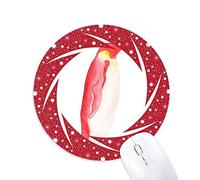 La UICN Animales en Peligro de extincion Rojo pingüino Emperador Wheel Mouse Pad de Goma roja Redonda