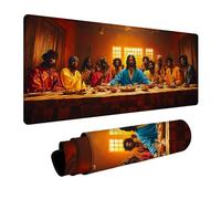 La úLtima Cena Alfombrilla Ratón Gaming 600x300x3mm, Alfombrilla Escritorio XXL Hombre, Tapete Escritorio con Base de Goma Antideslizante, Mouse Pad con Bordes Cosidos, PC Accesorios Gaming, V-8811