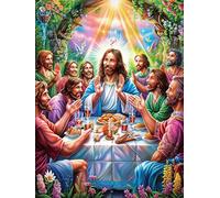 La Última Cena de Jesús Puzzle 1000 Piezas Cartón Blanco Premium para Expertos Cuentos de Hadas fantásticos de Animales Salvajes Tiempo Ocio En Casa Relajación Mental para Enmarcar 1