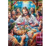 La Última Cena de Jesús Puzzle 1000 Piezas Desafío Intelectual Animal Plant Hada Tale Rompecabezas para Adultos Obra De Arte Colorido DIY Creativo Decoración Hogar 1000 PCS