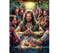 La Última Cena de Jesús Puzzle 300 Piezas Maquetas Construir 3D Detalladas Hada Tale Oil Painting Dream Rompecabezas Educativo para Familia Aliviar Estrés Estera Portátil Moderno 300 PCS