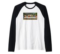 La última Cena de Leonardo da Vinci (1495) Camiseta Manga Raglan