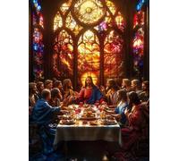 La úLtima Cena Diamond Painting, 5D Diamond Painting Adultos Alimento, DIY Manualidades Adultos Kit Punto de Cruz, Cuadro Diamantes Cristal Bordado, Decoración Hogar, Regalo Mujer 50x65cm 1-6035