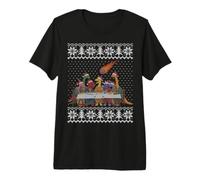La última Cena Dinosaurio extinción Feo suéter de Navidad Camiseta Premium