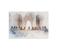 La Última Cena Jesús Religiosa Biblia Cristiana Espiritual Arte de Pared Pinturas en Lienzo Impresiones Arte Arte para Sala de Estar Dormitorio Baño Oficina Decoración del Hogar 12 x 18 pulgadas (30 x