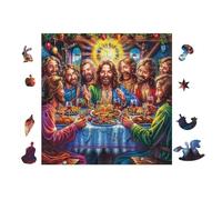 La Última Cena Painting Rompecabezas 100 Piezas Cartón Grueso para Parejas para Enmarcar Decoración Mural Pieza De Colección Original 28x28cm