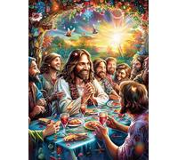 La Última Cena Puzzle 300 Piezas Cartón Resistente para Adultos Animales fantásticos de Animales Salvajes Entretenimiento Individual Desconectar Estrés Colgar En Pared Idea De Regalo 300 PCS