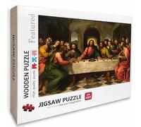 La úLtima Cena Puzzle Madera, Hombre Puzzle 1000 Piezas Adultos con Compact Box 75x50cm, Rompecabezas Desafiante, Juegos de Rompecabezas Creativos para Hombres Mujeres Adolescente, Regalos, 7-6384