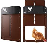 La última puerta automática para pollos 2.0, abridor de puerta, gallinero con sensor de luz, aleta de pollo multimodo, incluye deslizador con guías, cría segura de pollos