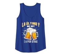 La Ultima Y Me Voy A por Otra Cerveza Camiseta sin Mangas, Mujer, Azul Real, XXL