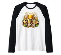 La Última Y Me Voy Cerveza con Espuma Humor De Cerveceros Camiseta Manga Raglan