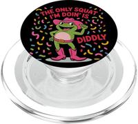La única sentadilla Que Estoy Haciendo es Diddly Pink Cowgirl Frog PopSockets PopGrip para MagSafe