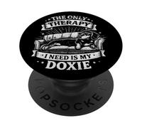 La única Terapia Que Necesito es mi Amante Divertido de Doxie Dachshund PopSockets PopGrip Adhesivo