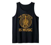La única Verdad es la música Guitarra acústica Retro Camiseta sin Mangas