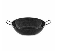 La Valenciana 0618 18 cm Acero esmaltado sartén con 2 Asas, Apta para Horno, Inoxidable, Negro, 18.0 cm