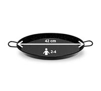 La Valenciana Paella de Acero esmaltado, Black_Parent, Negro, 42 cm
