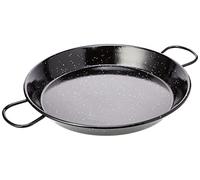 La Valenciana 32 cm Acero esmaltado para Cocina de inducción Paella de cerámica con Asas, Negro