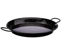 La Valenciana 36 cm Acero esmaltado para Cocina de inducción Paella de cerámica con Asas, Negro, Metal, 36 Centimeters cm