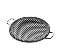 La Valenciana 46 cm de acero esmaltado plancha Pan con 2 manijas, Negro