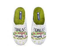 La Valenciana Originales zapatillas de casa para mujer fabricadas en España Mejor Mami - Color - Verde, Talla - 40
