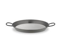 La Valenciana - Paella de Acero Pulido, con recubrimiento antiadherente (34 cm, Apta para inducción, Asas de cerámica), Color Negro