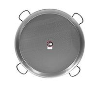 La Valenciana Vaello Paellera Acero Pulido, 90 Cm, Madera, Plateado