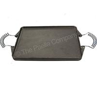 La Valenciana Vaello Plancha rectangular de hierro fundido esmaltado, color negro, hierro fundido, negro, 47 x 27 cm