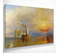 La valiente Téméraire de William Turner, gran cuadro de alta calidad impreso en lienzo, arte fino, enmarcado listo para colgar bsa24-115x80 cm