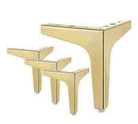 La Vane - Juego de 4 patas de 15 cm de metal para muebles, patas modernas diamantadas triangulares en oro para reemplazar y mejorar gabinetes, sofás, mesas y otomanas