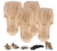 La Vane - Juego de 4 patas de madera para muebles de 15 cm, estilo europeo, talla de madera maciza, repuesto para decoración de sofá, armario, mesa, sofá biplaza
