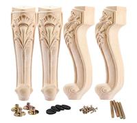 La Vane - Juego de 4 patas de madera para muebles de 25 cm, estilo europeo, talla de madera maciza, muebles, repuesto para decoración de sofá, armario, mesa, sofá biplaza