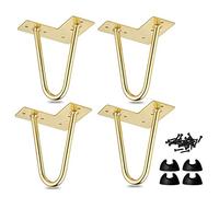 La Vane - Patas de Mesa de 15 cm, 4 Patas de Metal Modernas de Mediados de Siglo con Protectores de Suelo y Tornillos para Mesa de café y Soporte de TV