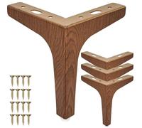 La Vane Patas de metal para muebles de 7 pulgadas, juego de 4 patas de repuesto modernas de nogal triangular de diamante para armario, sofá, mesa, cambio de imagen otomano