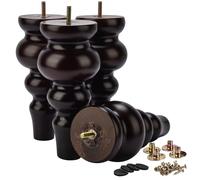 La Vane Patas torneadas de madera maciza para muebles de 8.5 pulgadas con | Pies de bobina, antideslizantes y protectores de suelo, todos los accesorios para bricolaje rápido, actualización para sofá