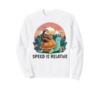 La Velocidad es Relativa, un Perezoso Montando una Tortuga, Animal Divertido Sudadera