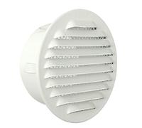 La ventilación gta100rb-y Rejilla Redondo Empotrable, aluminio lacado blanco