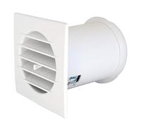 La Ventilazione ACQ10CB Aircontrol rejilla cuadrada con válvula termostática para Clima Mite 126 x 126 mm, blanco