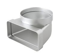 La Ventilazione CGV126AC Curva Vertical de ABS de Tubo Redondo a Rectangular, Cromo Satinado, ø 100/120x60 mm
