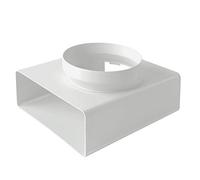 La Ventilazione CRTV229B Racor en T Vertical de Tubo Redondo ø 150 mm a Rectangular 220x90 mm, Color Blanco, ø 150/220x90 mm