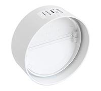 La Ventilazione CVL125B - Junta de ABS con válvula de mariposa antirretorno, blanco, sección 125 mm