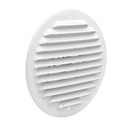 La Ventilazione GABT125R Rejilla de ventilación Redonda de Metal para superposición con Red de protección contra Insectos, Blanco, Diameter 150 mm