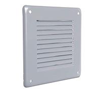 La Ventilazione GL10RG - Rejilla de ventilación cuadrada de solapa, de chapa pintada gris con red, 140 x 140 mm