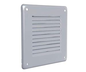 La Ventilazione GL10RG - Rejilla de ventilación cuadrada de solapa, de chapa pintada gris con red, 140 x 140 mm